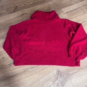 Jessica Simpson Red Chenille Cowl Turtleneck Sweater Size Small